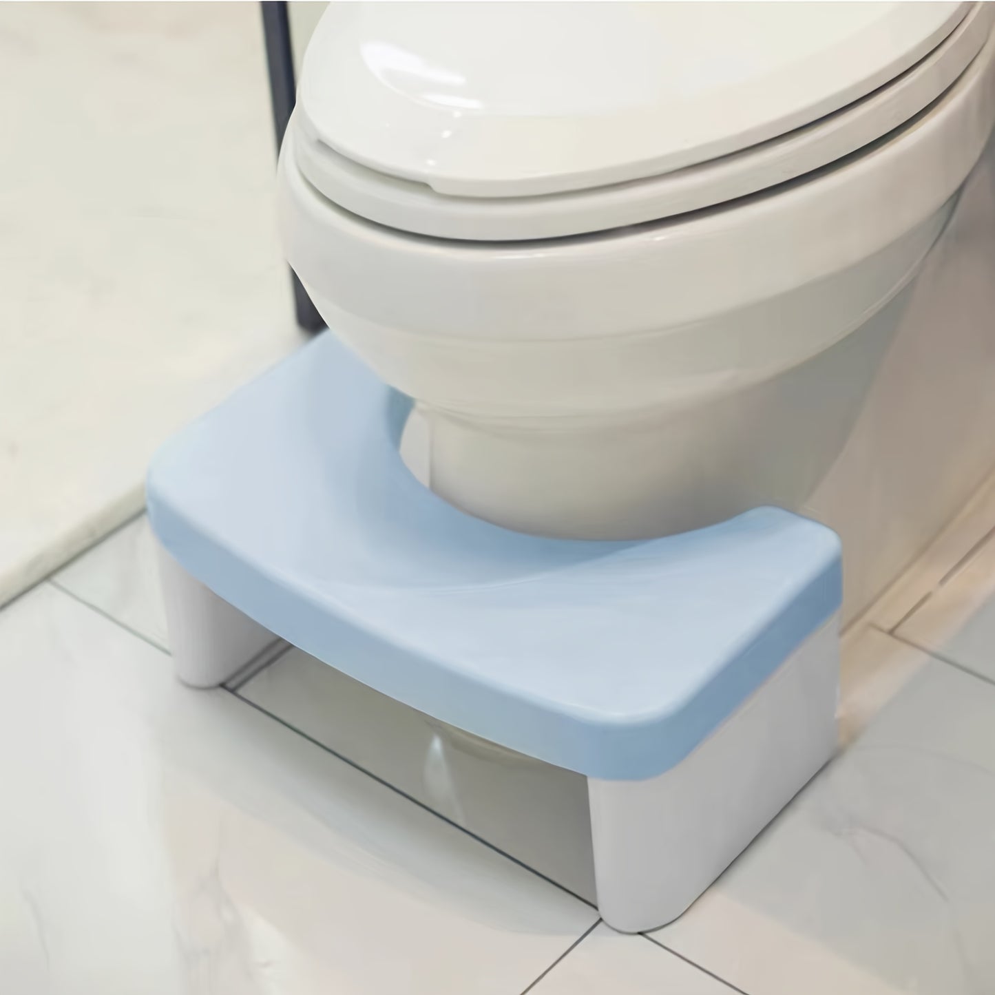 Non-Slip | Elderly Assistance Waterproof Durable Plastic Non-Slip White Bathroom Foot Stool | Raised Toilet Seat for Elderly, Adults & Youngsters, Elderly Assistance Tool | Antislip Construction