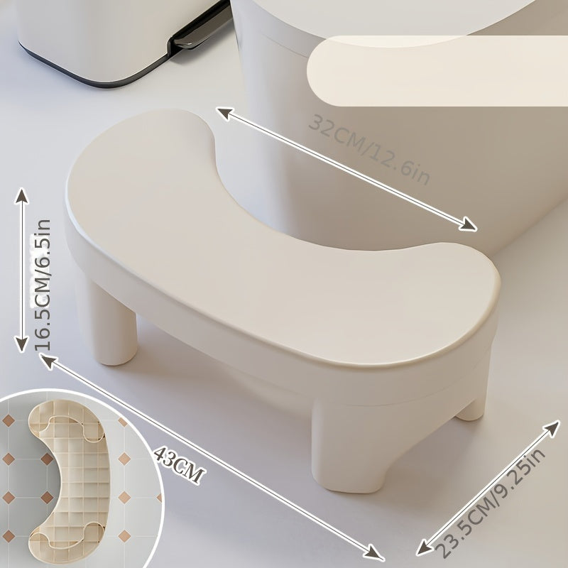1pc Home Bathroom Footrest Stool, Non-Electric Plastic Squatty Toilet Step Aid, Multi-Purpose Thickened Polypropylene Fiber Stool for Improved Posture