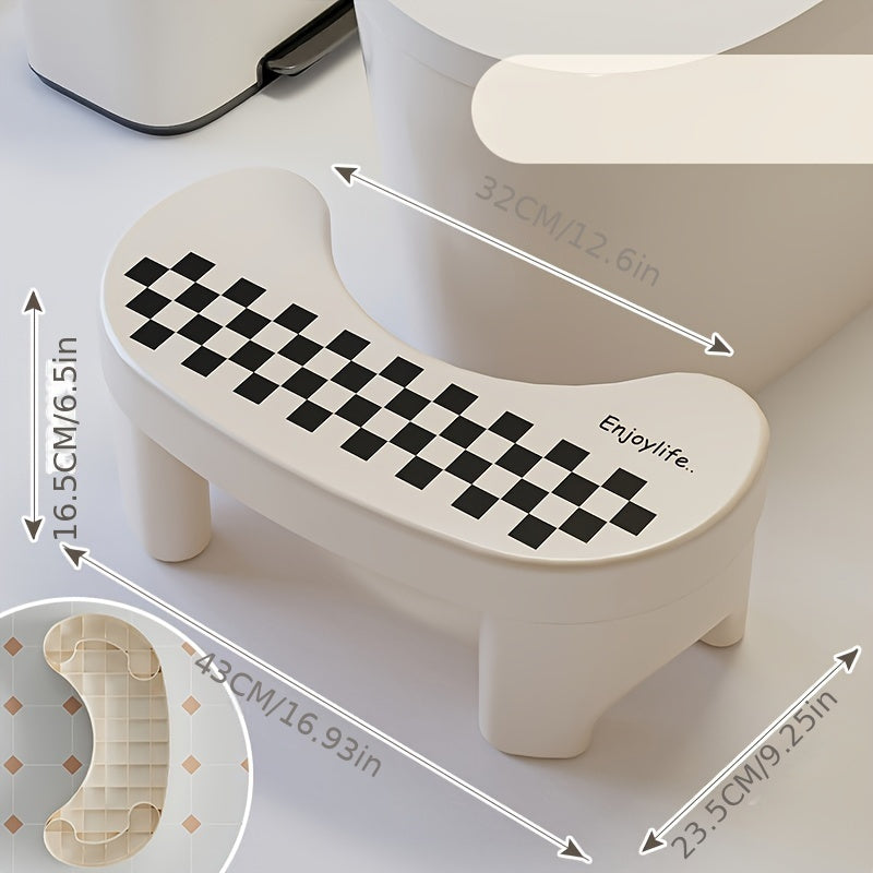 1pc Home Bathroom Footrest Stool, Non-Electric Plastic Squatty Toilet Step Aid, Multi-Purpose Thickened Polypropylene Fiber Stool for Improved Posture