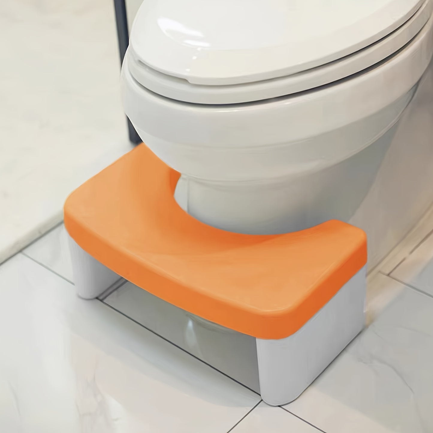 Non-Slip | Elderly Assistance Waterproof Durable Plastic Non-Slip White Bathroom Foot Stool | Raised Toilet Seat for Elderly, Adults & Youngsters, Elderly Assistance Tool | Antislip Construction