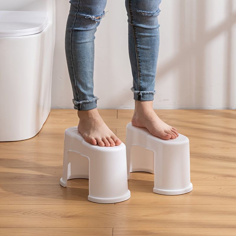 Two Packs of Anti-Slip Toilet Footstools Bring a Comfortable and Healthy Experience. Use this Toilet Stool to Enhance Your Comfort. Stackable Bathroom Anti-Slip Toilet Auxiliary Step Stool