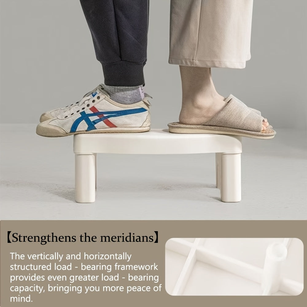 Non-Slip | Elderly Assistance Waterproof Durable Plastic Non-Slip White Bathroom Foot Stool | Raised Toilet Seat for Elderly, Adults & Youngsters, Elderly Assistance Tool | Antislip Construction