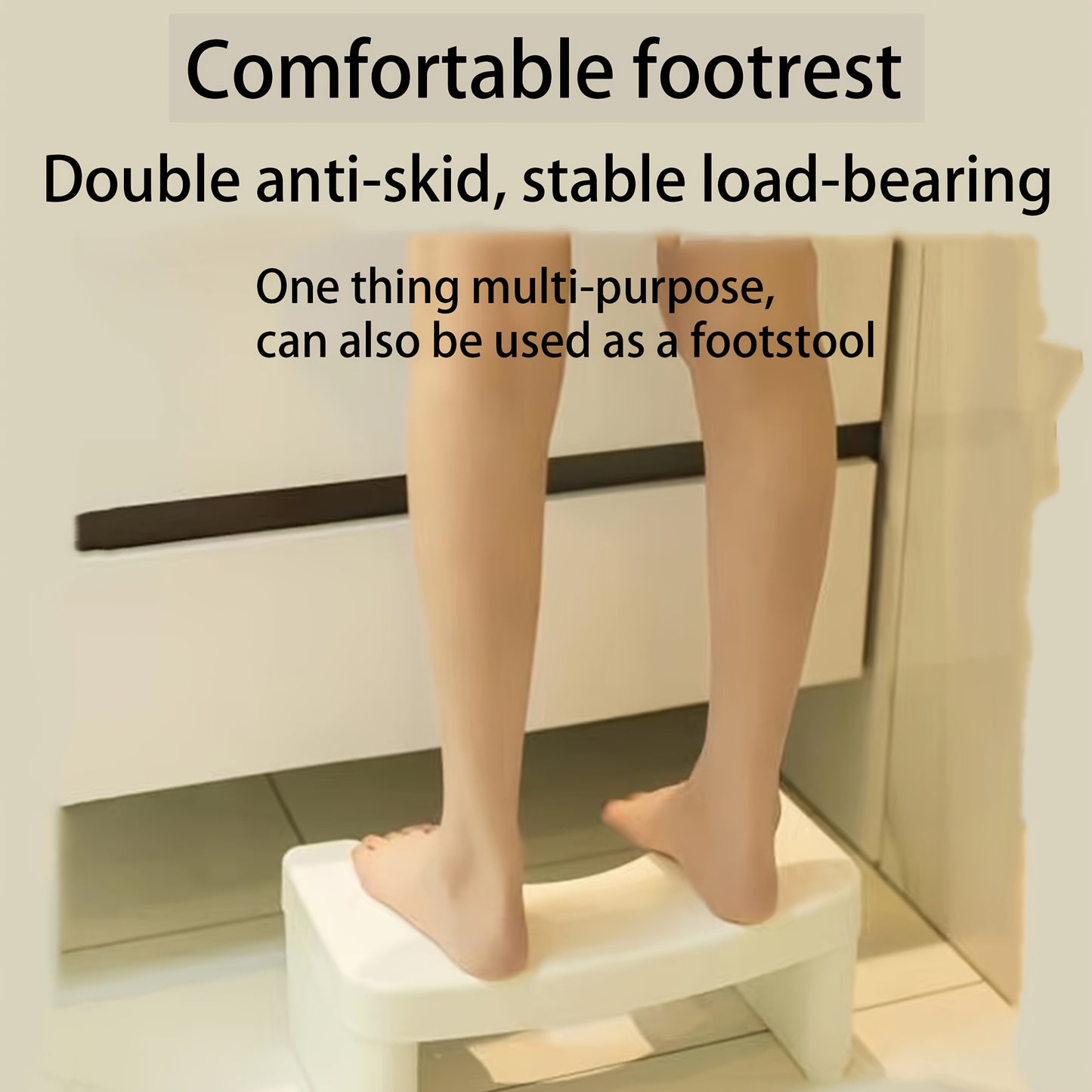Non-Slip | Elderly Assistance Waterproof Durable Plastic Non-Slip White Bathroom Foot Stool | Raised Toilet Seat for Elderly, Adults & Youngsters, Elderly Assistance Tool | Antislip Construction