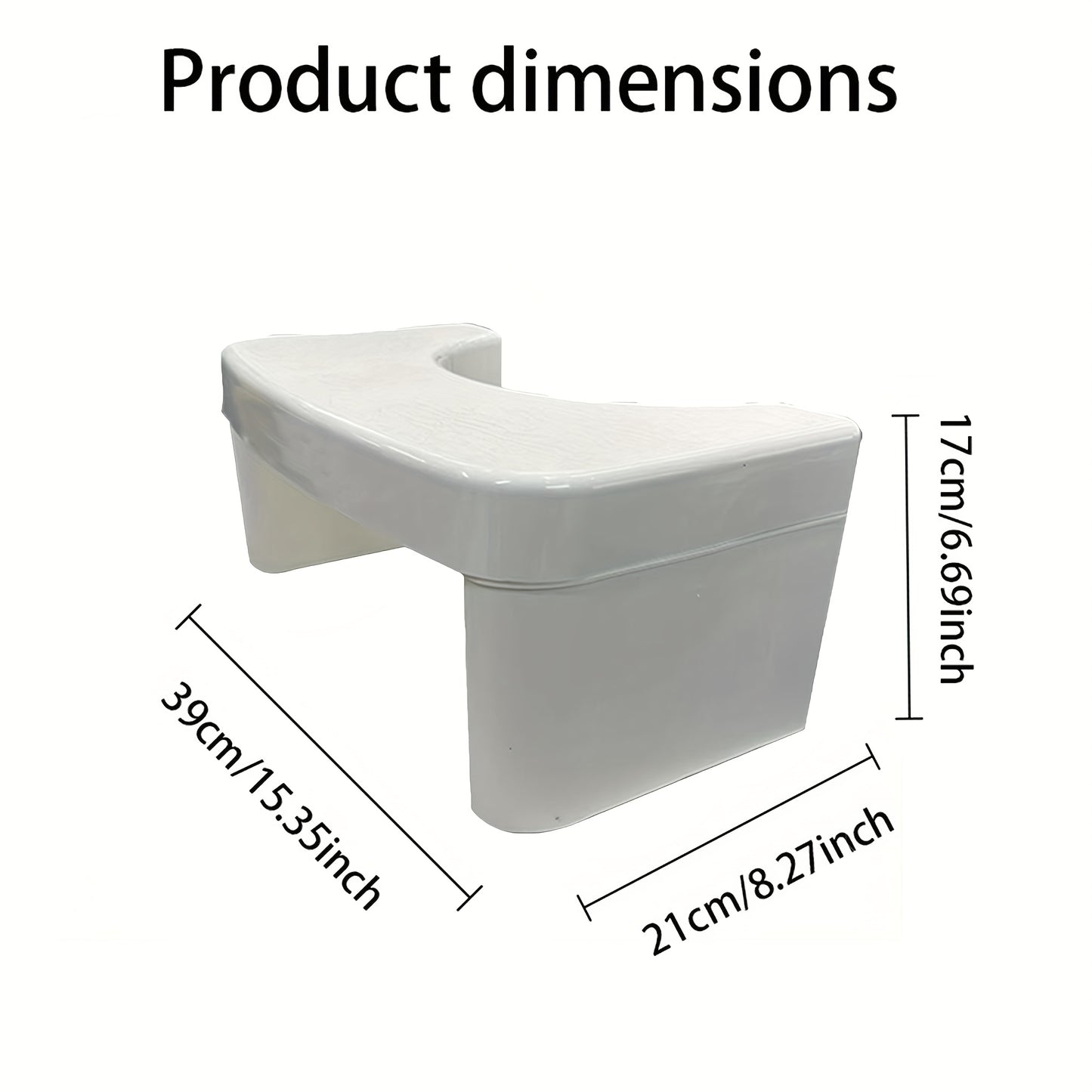 Non-Slip | Elderly Assistance Waterproof Durable Plastic Non-Slip White Bathroom Foot Stool | Raised Toilet Seat for Elderly, Adults & Youngsters, Elderly Assistance Tool | Antislip Construction