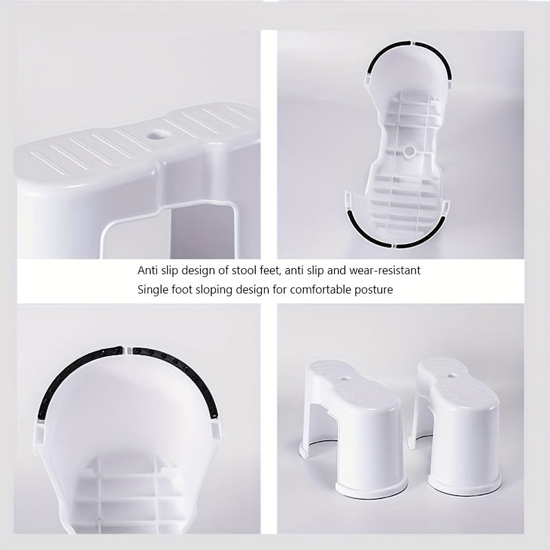 Two Packs of Anti-Slip Toilet Footstools Bring a Comfortable and Healthy Experience. Use this Toilet Stool to Enhance Your Comfort. Stackable Bathroom Anti-Slip Toilet Auxiliary Step Stool