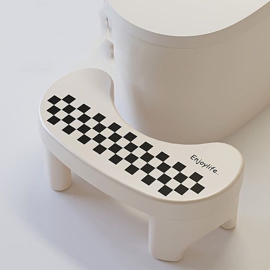 1pc Home Bathroom Footrest Stool, Non-Electric Plastic Squatty Toilet Step Aid, Multi-Purpose Thickened Polypropylene Fiber Stool for Improved Posture
