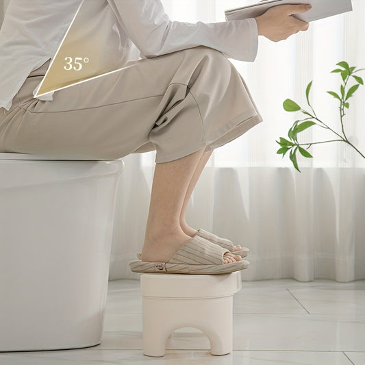 1pc Home Bathroom Footrest Stool, Non-Electric Plastic Squatty Toilet Step Aid, Multi-Purpose Thickened Polypropylene Fiber Stool for Improved Posture