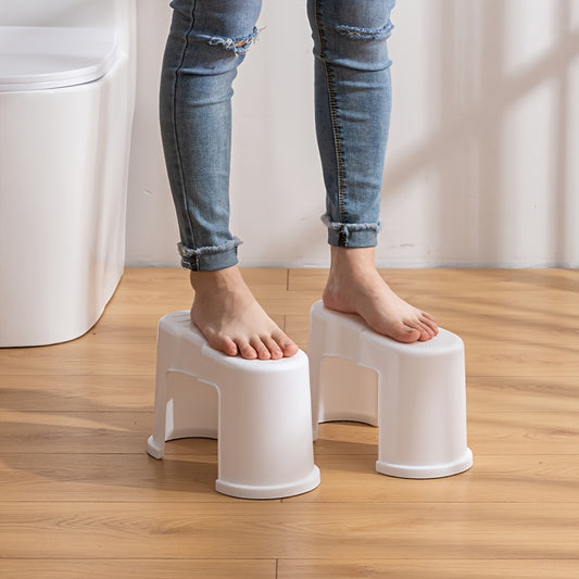 Two Packs of Anti-Slip Toilet Footstools Bring a Comfortable and Healthy Experience. Use this Toilet Stool to Enhance Your Comfort. Stackable Bathroom Anti-Slip Toilet Auxiliary Step Stool