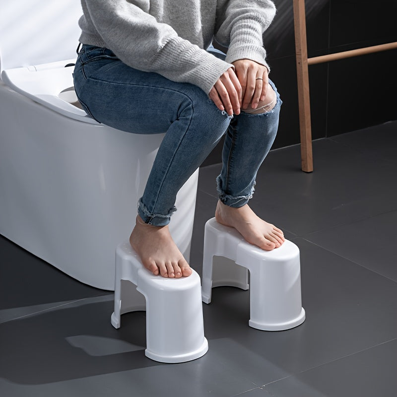 Two Packs of Anti-Slip Toilet Footstools Bring a Comfortable and Healthy Experience. Use this Toilet Stool to Enhance Your Comfort. Stackable Bathroom Anti-Slip Toilet Auxiliary Step Stool