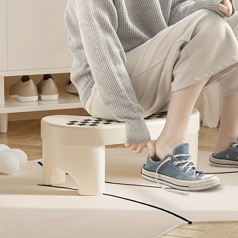 1pc Home Bathroom Footrest Stool, Non-Electric Plastic Squatty Toilet Step Aid, Multi-Purpose Thickened Polypropylene Fiber Stool for Improved Posture