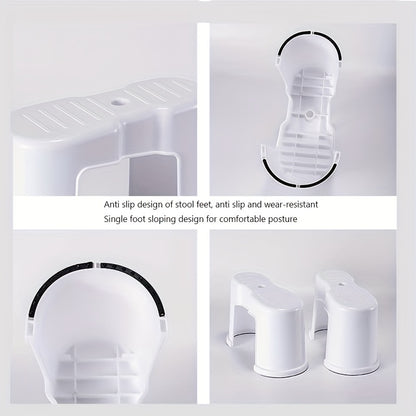 Two Packs of Anti-Slip Toilet Footstools Bring a Comfortable and Healthy Experience. Use this Toilet Stool to Enhance Your Comfort. Stackable Bathroom Anti-Slip Toilet Auxiliary Step Stool